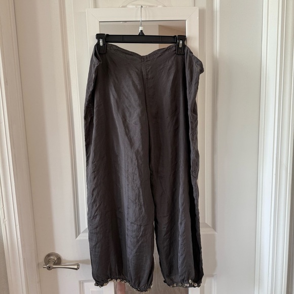 Dosa Silk Pants With Fringe Details Size 4 Color Grey - Picture 4 of 5